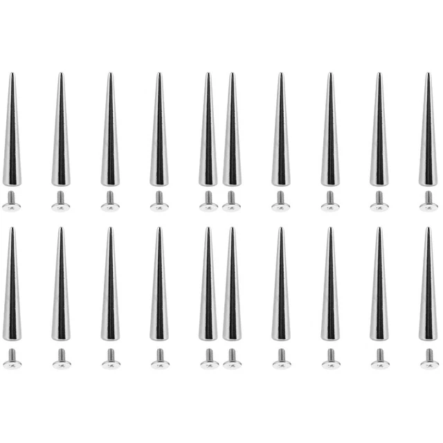 20 Pcs Punk Spikes Rivet Necklace Clothing Rivets Silver Useful