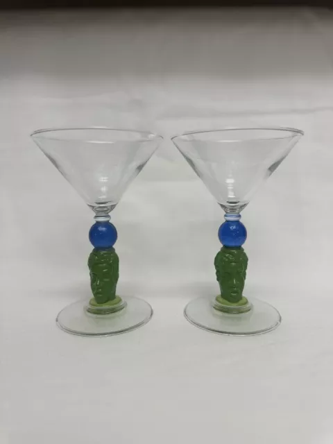 Richard Jolley Martini Glass Bombay Sapphire Gin 1996 Art Green Head Blue Earth