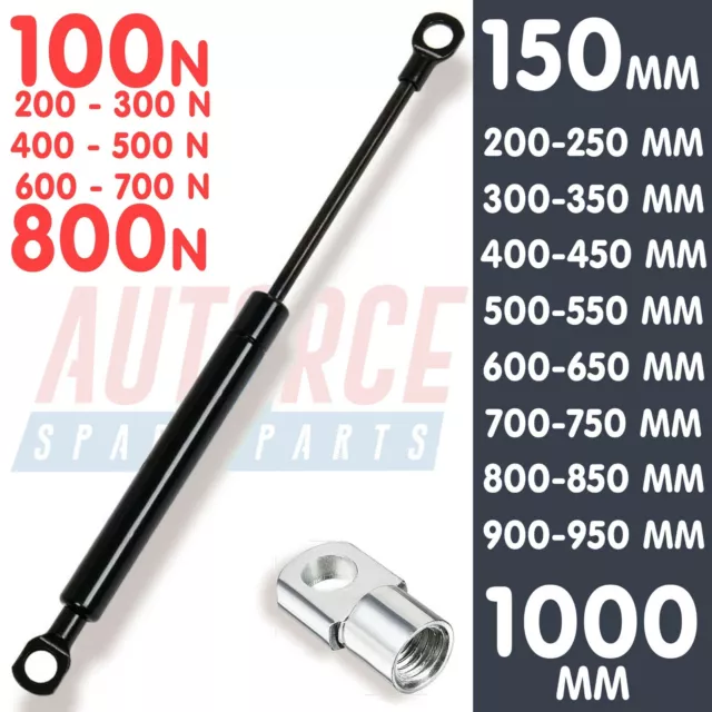 UNIVERSAL GAS STRUT HEAVY LID SUPPORT 150MM-1000MM 100N-2000N with EYELET HEAD