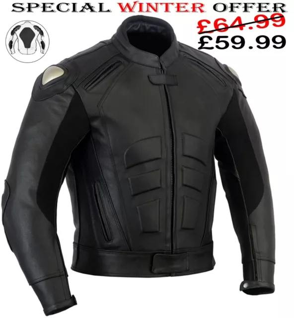 Speed Icon Mens Premium Quality Black Motorbike Motorcycle Armour Leather Jacket