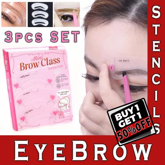 Eyebrow Stencils Shaper MakeUp Template Grooming Kit Brow Tool Reusable