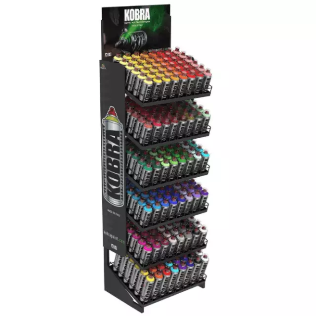 Kobra Display Rack (Filled) Matt Black Design Spray Paint Storage Holds 288 Cans