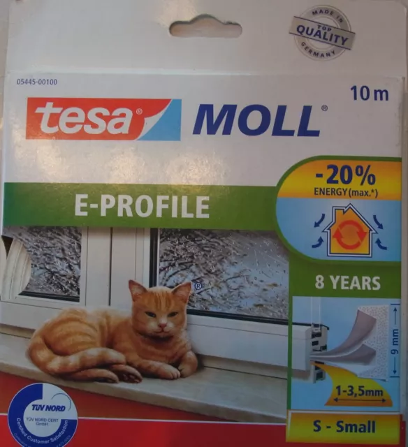 tesamoll® E-Profil Gummidichtung 10 m x 9 mm Weiss 5445