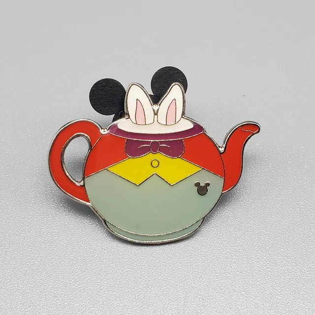 2014 DISNEY HIDDEN Mickey Alice in Wonderland Teapot White Rabbit Pin