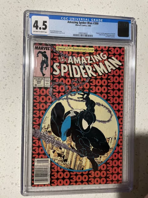 AMAZING SPIDER-MAN #300 Venom 1st full App - Newsstand! CGC 4.5! MacFarlane!