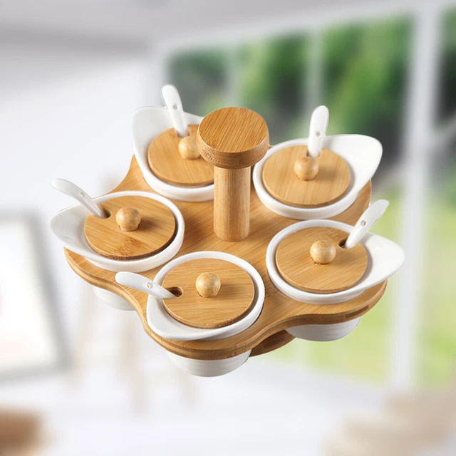 Récipient à Condiments En Céramique Avec Couvercle - Boîte à Assaisonnement Élégante Et Facile à Nettoyer
