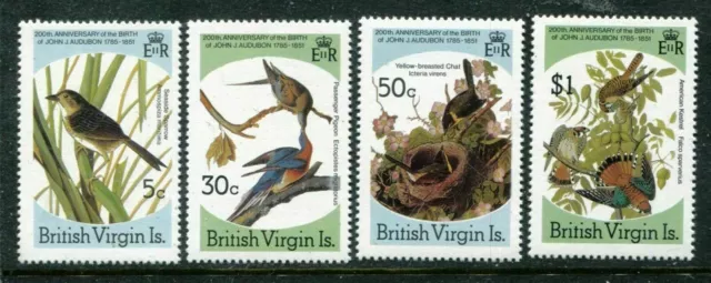 British Virgin Islands 1985 Sg588-91 Birth Bicentenary Of John J. Audubon -  Mnh