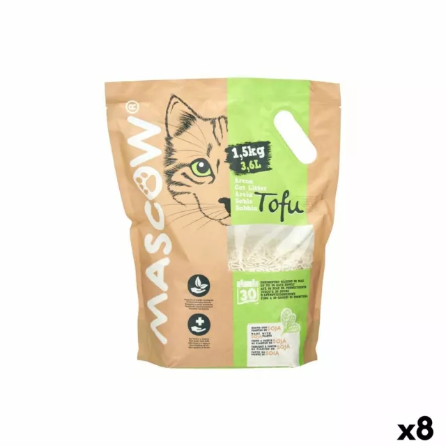 Katzenstreu 1,5 Kg Soja Weiß [8 Stück]