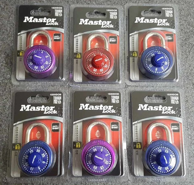 Lot of 6 Master Lock 1530DCM Locker Lock Combination Padlock