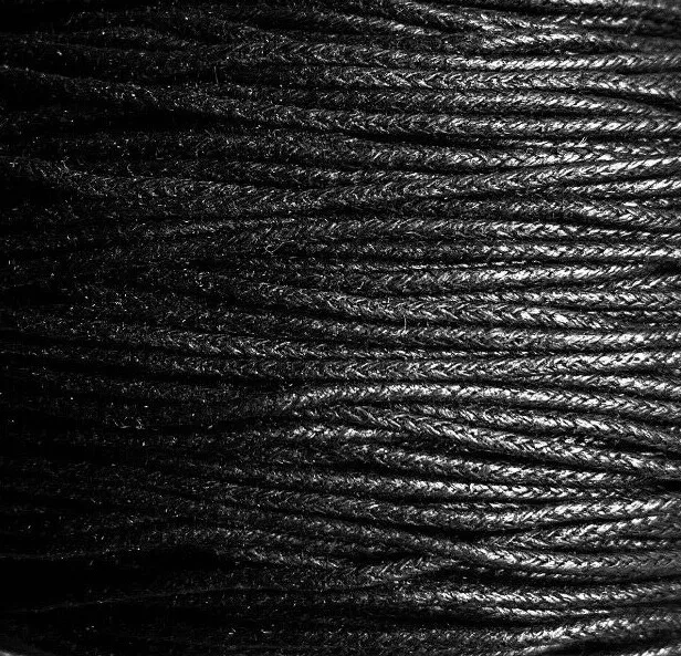Black Waxed Cotton Cord String 1mm 1,5mm 2mm Thick DIY Jewelry Nacklace Bracelet