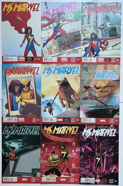 Ms Marvel #3 4 6 7 8 10 11 12 16 Lot of 9 Marvel Comics