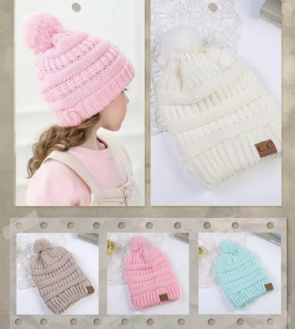 Baby Kids toddler boys girls winter crochet knitted beanie kids hat cap 2