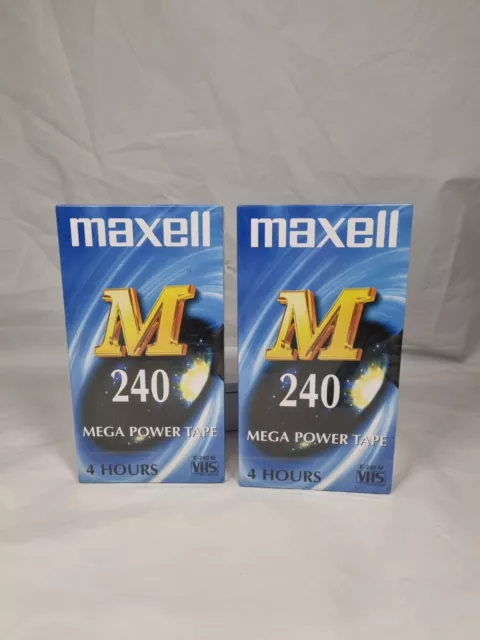 blank vhs tapes sealed 240 Maxell Mega Power Tapes X2