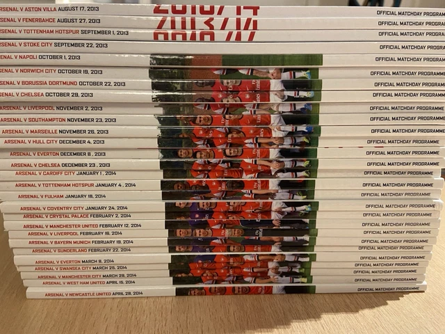 2013 2014 ARSENAL Complete Home Programme Collection -1 (28/29) MINT £ ...
