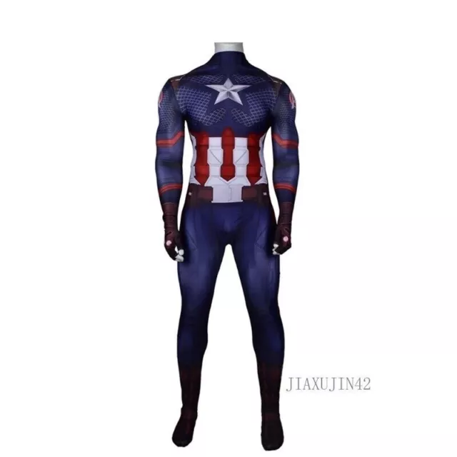 Marvel's The Avengers Captain America Costume Halloween Bodysuit Cosplay Men