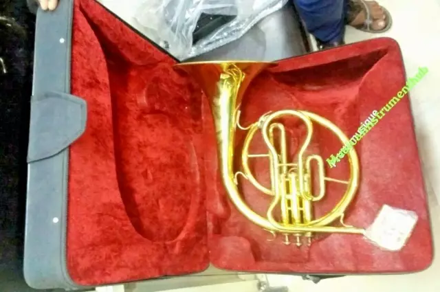 Horn French Brass (Mellophone) In Bb Pitch With Extra Slide +Hard Case+Free Ship