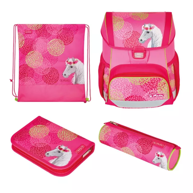 Juego de mochilas escolares Herlitz Loop Plus Horse 4 piezas niña caballo caballos mochilas