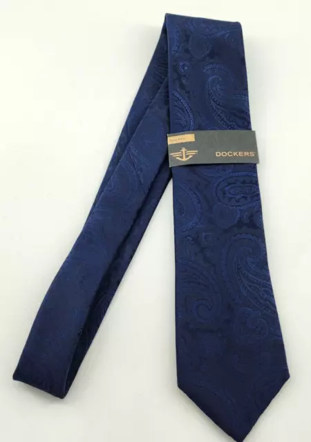 NEW DOCKERS BLUE Paisley Hand Made Neck Tie 100% Polyester $14.99 ...