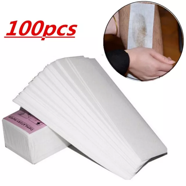 100 Pcs Depilatory Paper Hair Removal Waxing Strips For Legs Body Wax Spa Salon