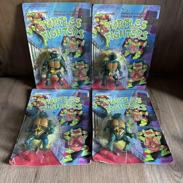 TMNT Bootleg Turtles Fighters Figure Full Set Bundle Hero in Half Shell 1990's