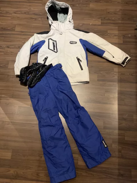 Schneejacke Weiß & Schneehose Blau/Skianzug von Colmar Kinder/Jungen Gr. 30/128