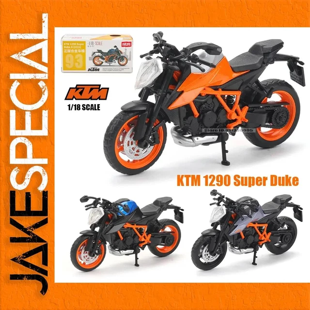 Welly 690 Enduro Orange Moto Modèle 1:18 En Métal Avec Socle - Miniature De Collection