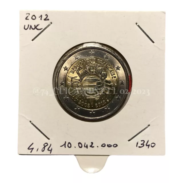 2 Euros commémorative France 2012 - Dix ans de billets et pièces en euros