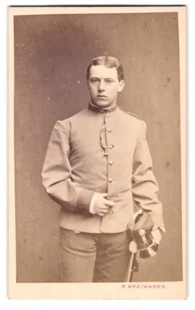 Photography R. Krziwanek, Vienna, Hofstallstrasse 5, portrait student in uniform m
