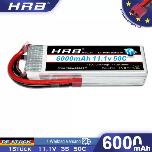 11,1V 6000mAh 3S Deans Lipo Akku für RC Flugzeug Quad Drone Auto-Akku LKW Boot