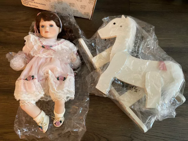 heritage signature collection porcelain doll “Samantha With Rocking Horse”