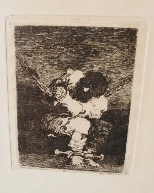 Francisco de Goya 1746-1828 Spanish art posthumous 1867 etching Prisoner series