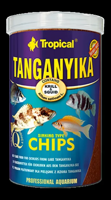 Tropical Tanganyika Chips 1000 ML Nourriture pour Poisson Cychlidés Perche