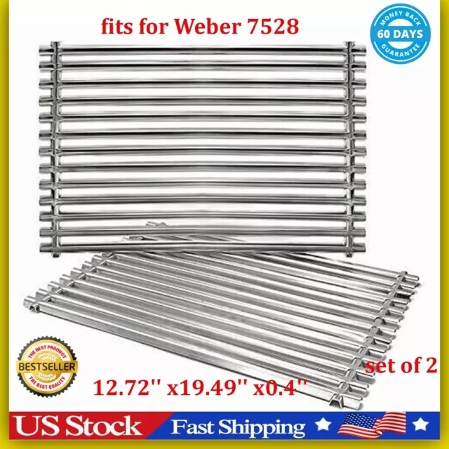 7528 304-Stainless Steel Cooking Grates for Weber Genesis 300 Series Gas Grill