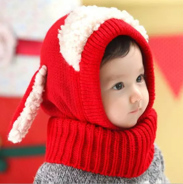 Sciarpa di cappello lavorato a maglia per bambini Inverno caldo Cappelli