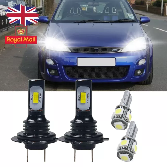 For Ford Focus MK1 6000K H7 501 3570 LED Low /Side Lamp 4 Bulbs Kit UK STOCK