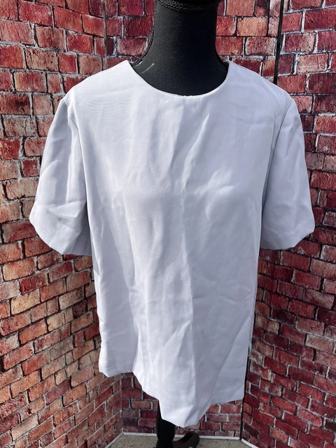 GW Division of Graff 1970s - Hipster Grey Blouse Poly short sleeve Size Large