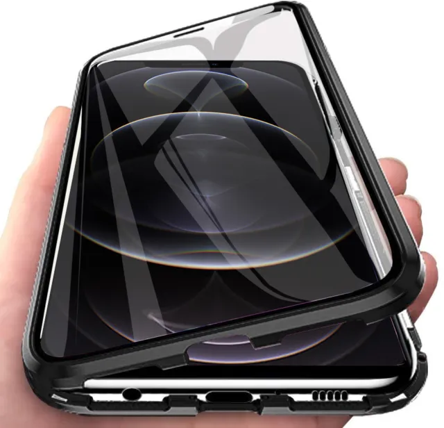 360° Full Handy Hülle iPhone 14/ Pro /max/ Plus Magnet Metall Case Tasche Schutz