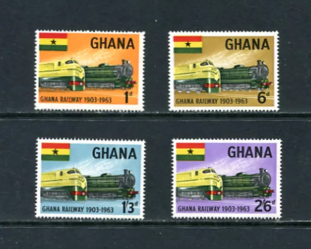 B457  Ghana 1963   trains  railroads   4v.  MNH