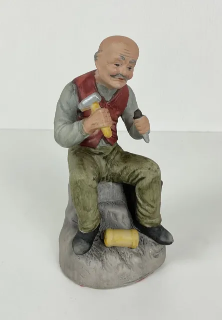 Ancienne magnifique statue, sculpture en biscuit "Le sculpteur"