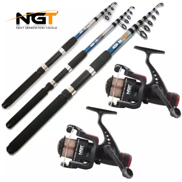2 X TELESCOPIC FISHING RODS AND REELS 6ft,8ft,10 CHOOSE ROD SIZE