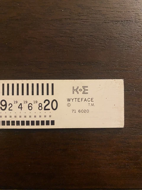 Keuffel & Esser Wyteface 20" English Unit Optical Tooling Scale #71-6020