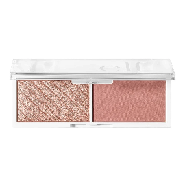 e.l.f Bite Size Highlighter & Blush Duo Palette, 28256 Lychee