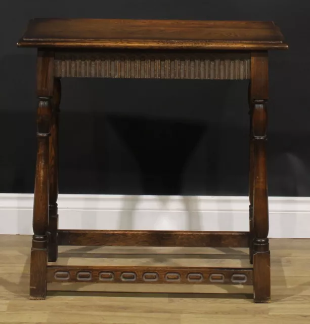 Stunning Vintage Antique Oak Carved & Turned Wooden Hall Side Tudor Table.