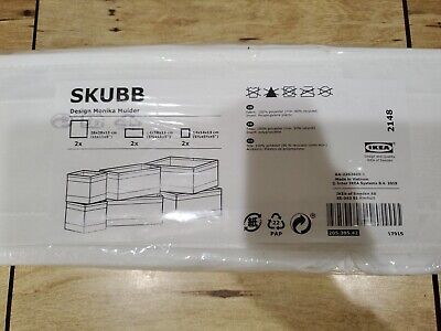 Ikea SKUBB Diseño Monika Mulder Paquete de 6 blancos Cajón Organizadores Nuevo en Paquete