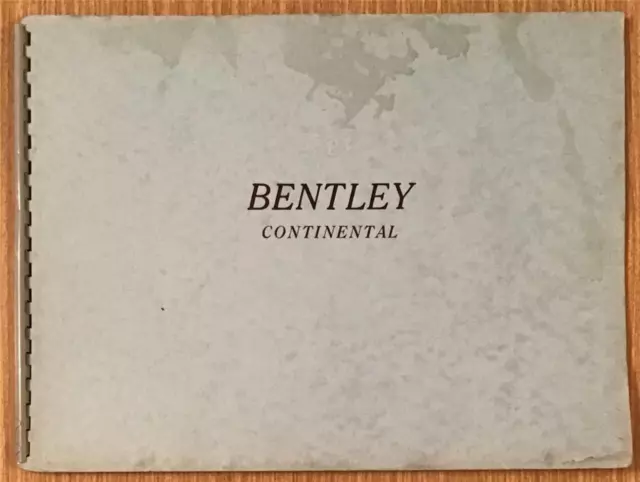 BENTLEY S2 CONTINENTAL LF Sales Brochure c1960 MULLINER Park Ward JAMES YOUNG