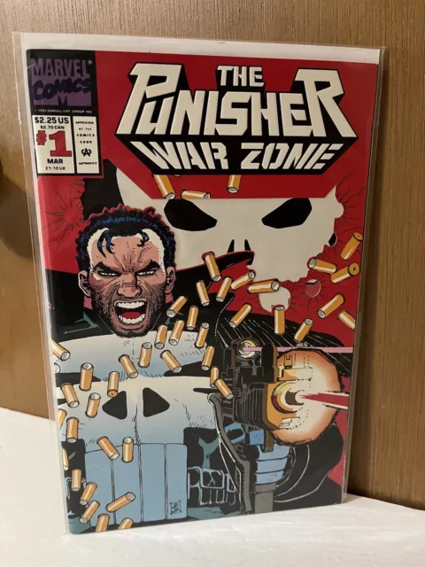 Punisher War Zone 1 🔥1992 DIE CUT Cover🔥Marvel Comics🔥NM-