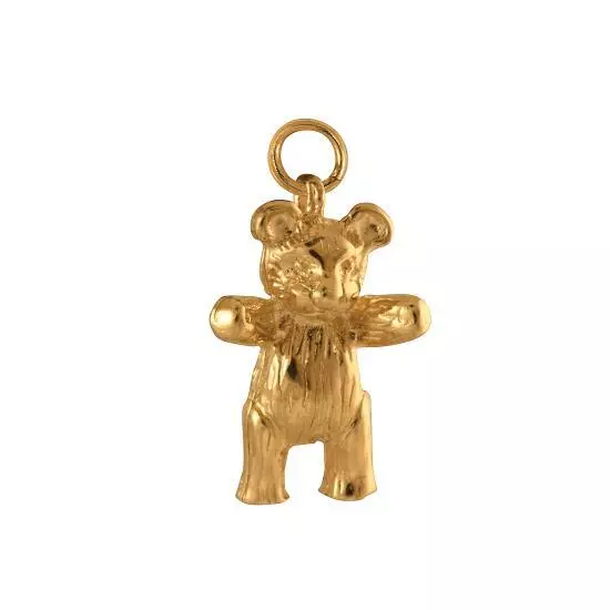 Large 9ct Gold 3D Solid Teddy Charm / Bear