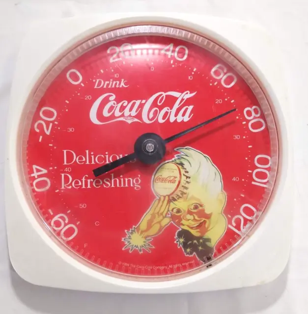 Vintage Coke Thermometer Sprite Boy 1994 Coca-Cola Temperature Refreshing