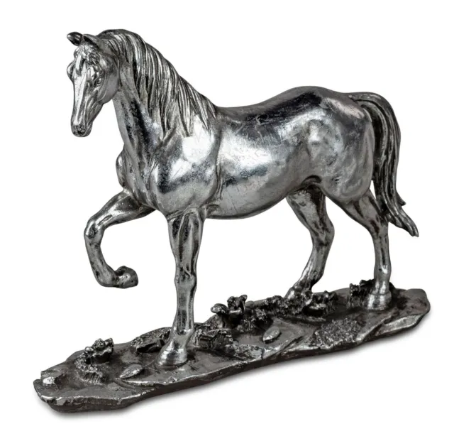 formano Dekofigur Stolzes Pferd trabend 20 cm silber Skulptur Horse reiten