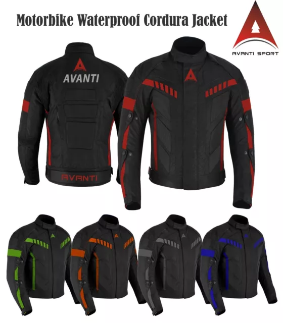 Mens Motorcycle Waterproof Cordura Textile Jacket Motorbike CE Armours by Avanti